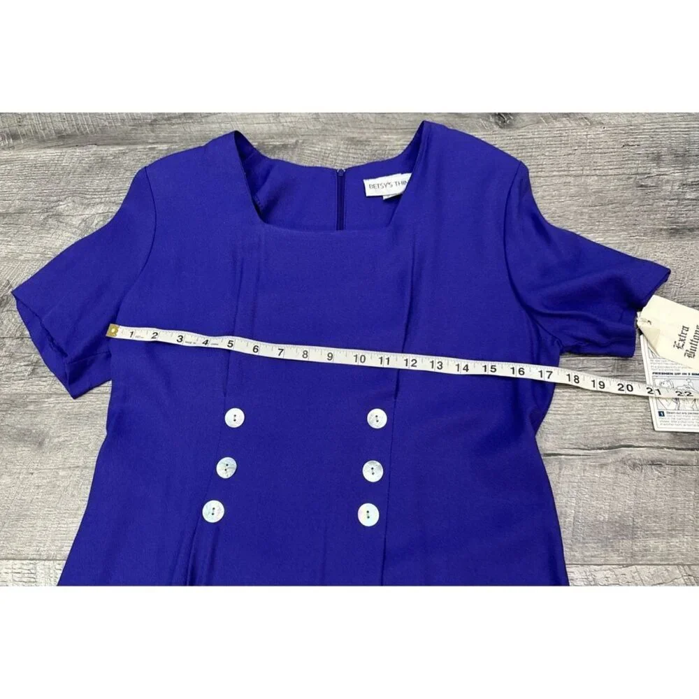 Vintage Betsys Things Dress‎ Womens 10 Purple Long Pleated Modest 90s Retro NEW - Picture 12 of 15